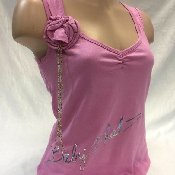 Women's Baby Phat Pink Flower Tee Shirt NWT - Picture 2 of 3